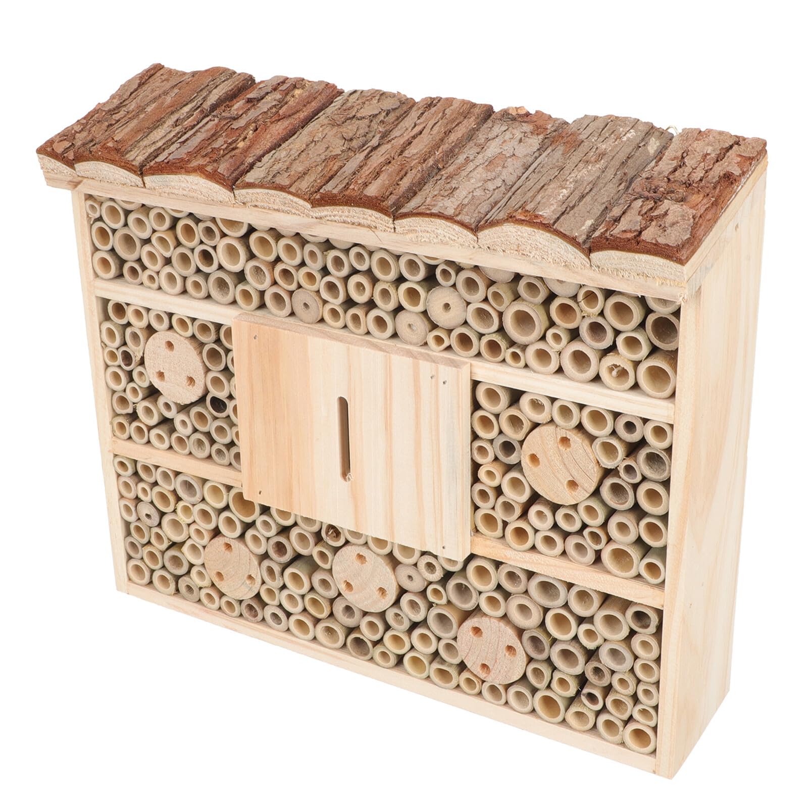 Anneome Casetta per Insetti in Plastica Stile Casa di Legno Beige, Decorazione da Giardino per Attirare Insetti Utili e Mantenere L'ecologia Naturale