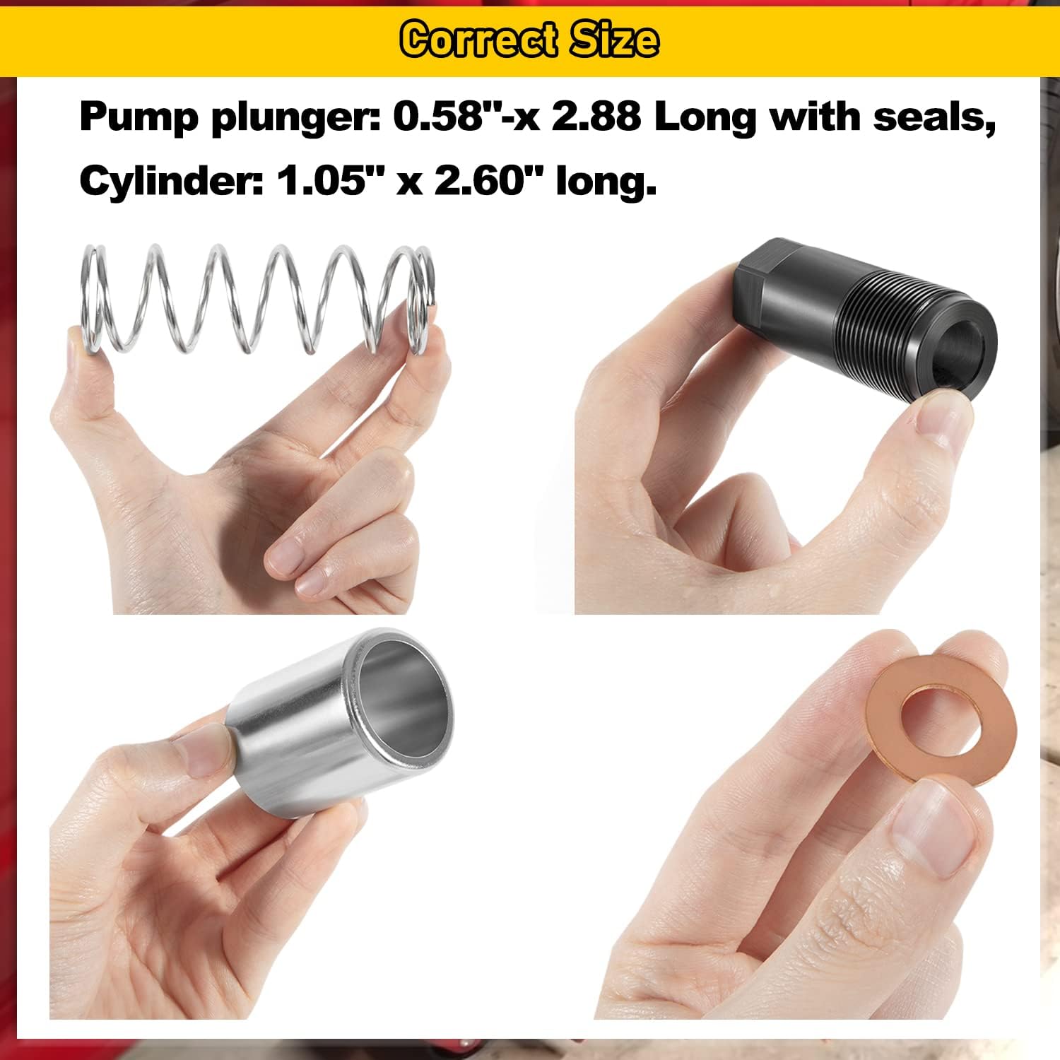 Replacement Pump Piston Pump Plunger Kit for Harbor Freight-Costco-Arcan-Matco 3 ton & 3 1/4 ton Floor Jack, Low Side Smaller of The Two Plungers