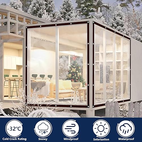 Miniatura 2 de Lona impermeable  Lonas transparentes resistentes con ojales de 4 x 6 pulgadas, grande (pequeña), cubierta transparente para exteriores, para