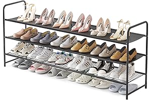 Long Shoe Rack for Closet – Fixwal 3 Tier Shoe Rack Organizer