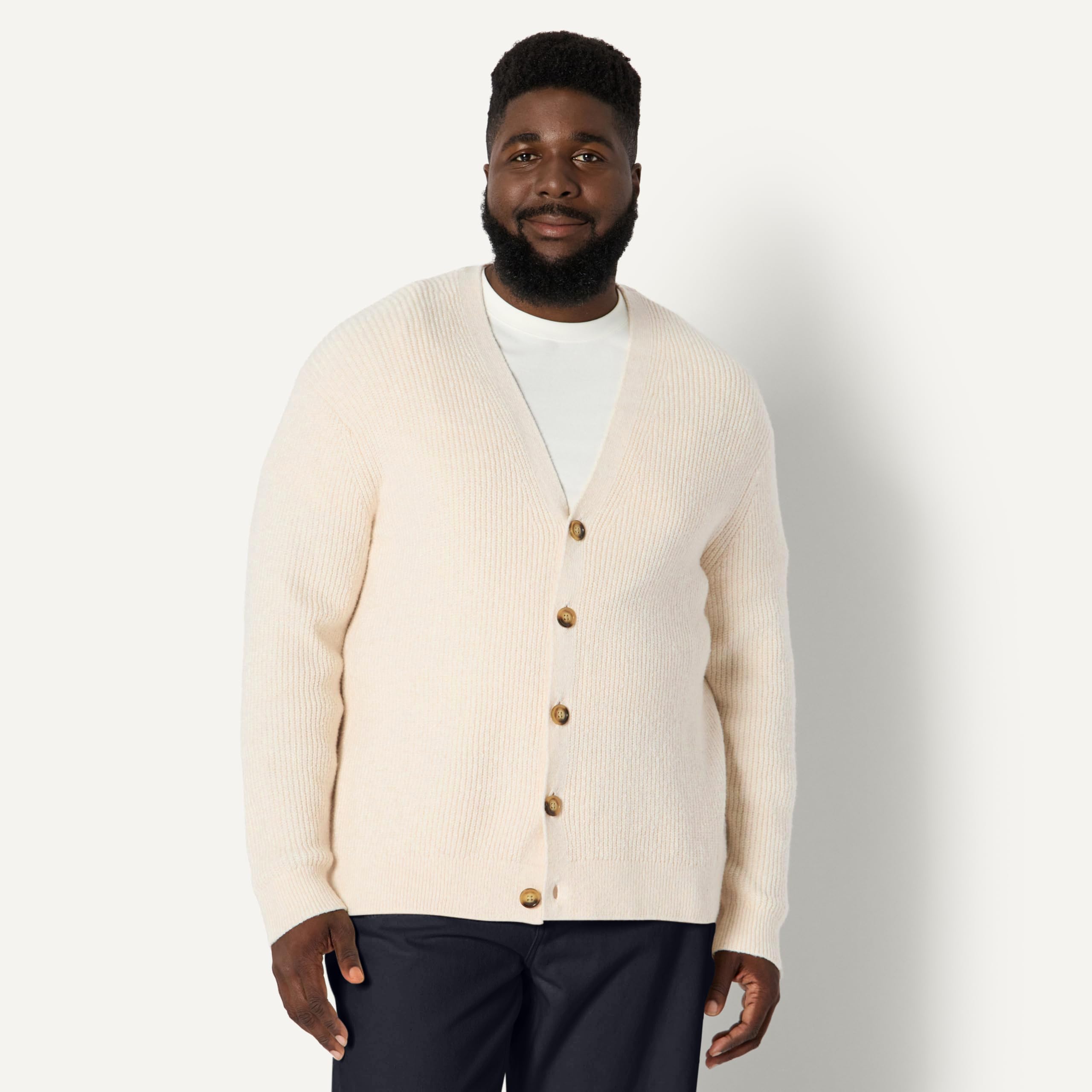 Amazon Essentials Cardigan en Coton Mélangé, Coupe Décontractée Homme