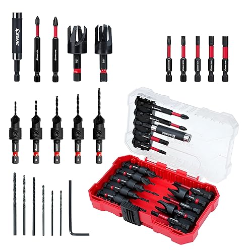 Miniatura 6 de EZARC Juego de brocas avellanadas, 12 brocas para fregadero de contador, 22 brocas para fregadero de contador