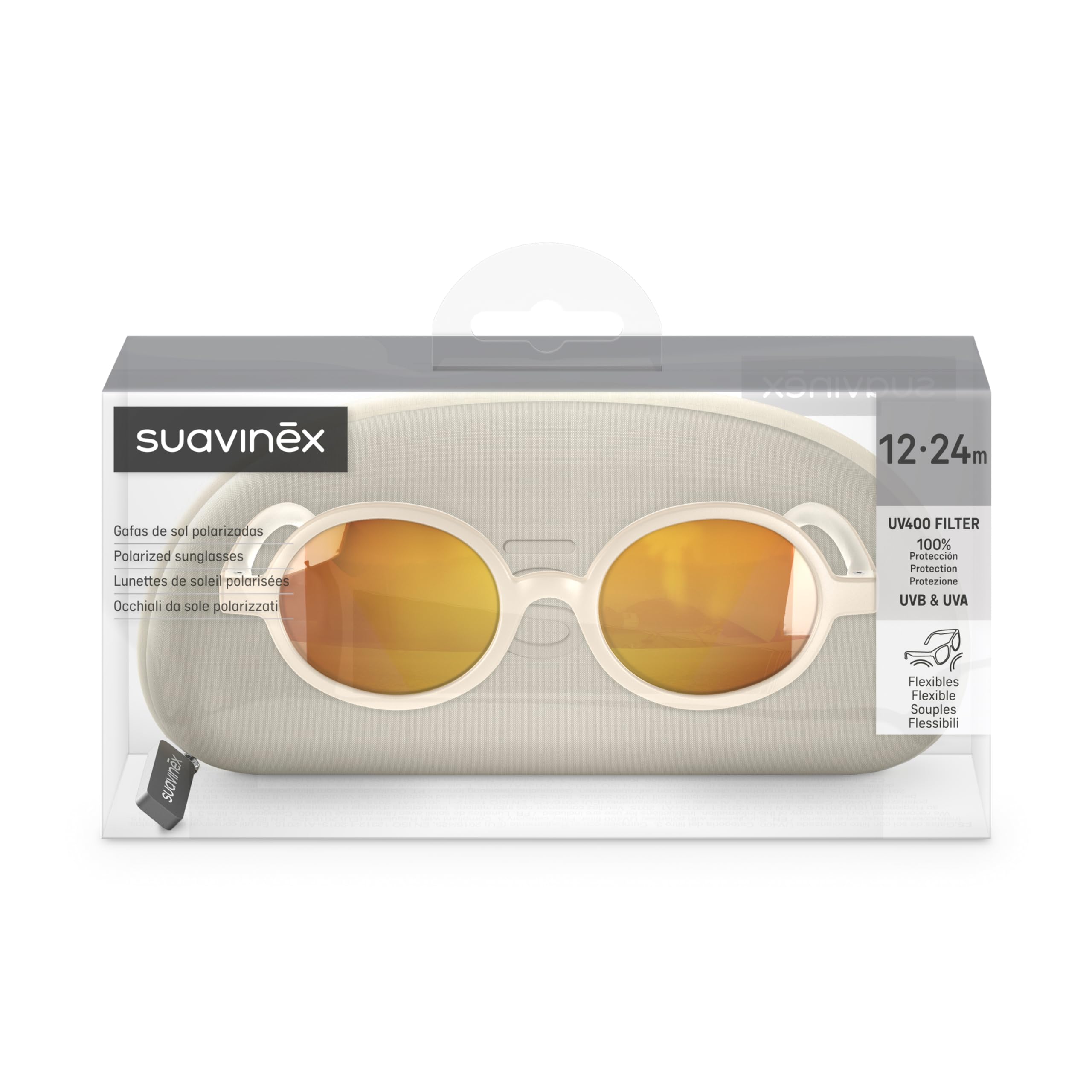 Suavinex, Gafas de Sol para Bebés de 12 a 24 Meses, Polarizadas, con Filtro UV 400, Cat. 3, 100% Protección Rayos UVA y UVB, con Funda Incluida, Muy Flexibles y Ligeras