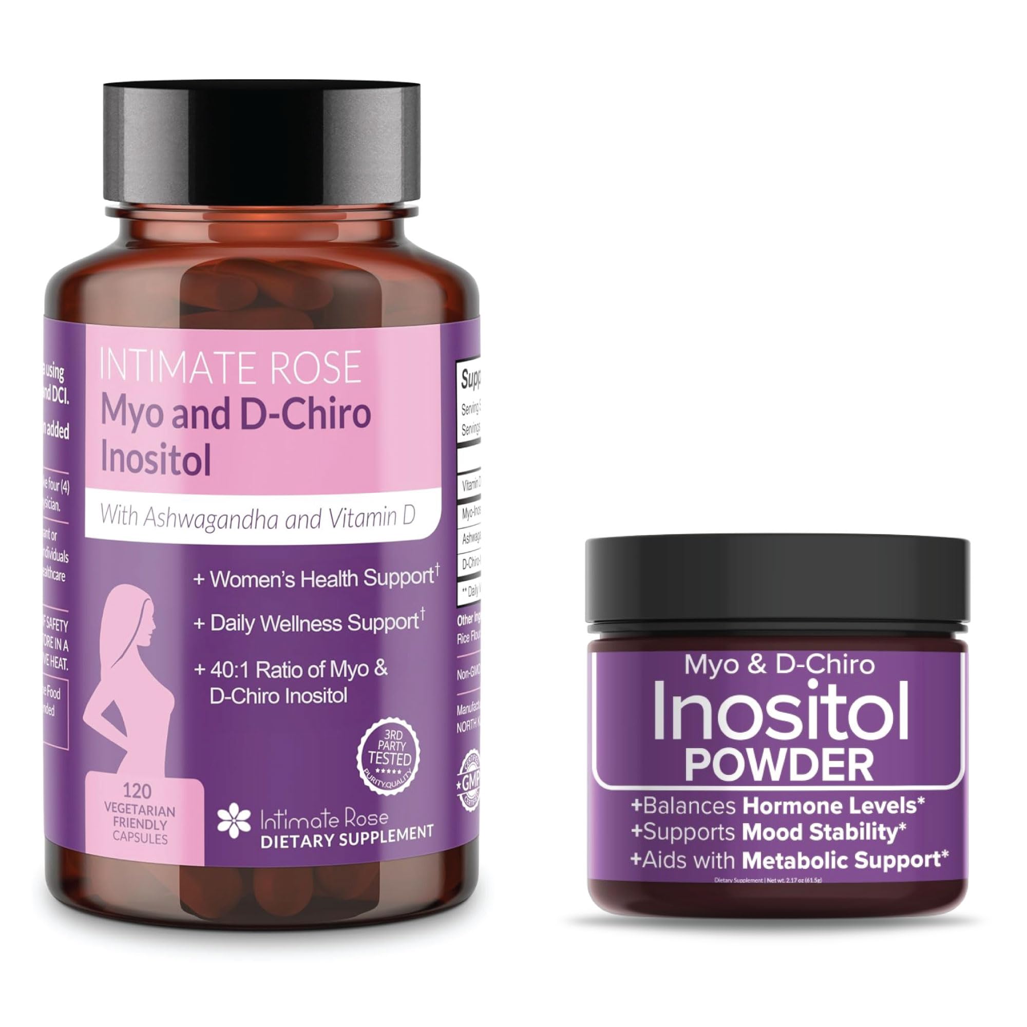 Save 10% on Ultimate Inositol Wellness Bundle – Myo-Inositol & D-Chiro Inositol Supplement Capsules + Powder for Hormonal Balance & PCOS Support