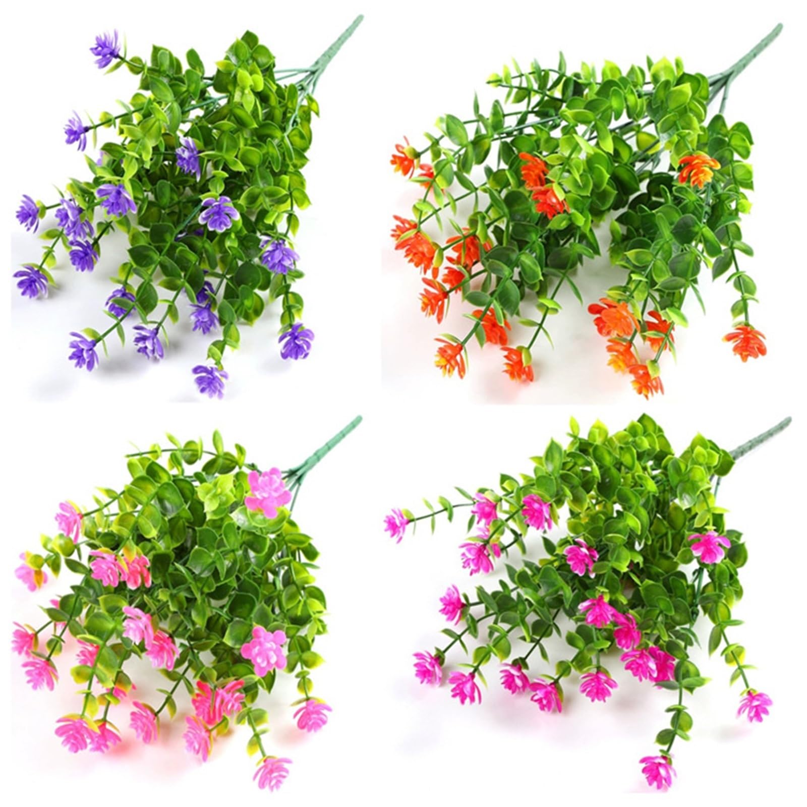 WBCDXCBB Simulated Plastic Like Plant, Orange Eucalyptus Flowers 1Pcs(Whiteeucalyptusflower)