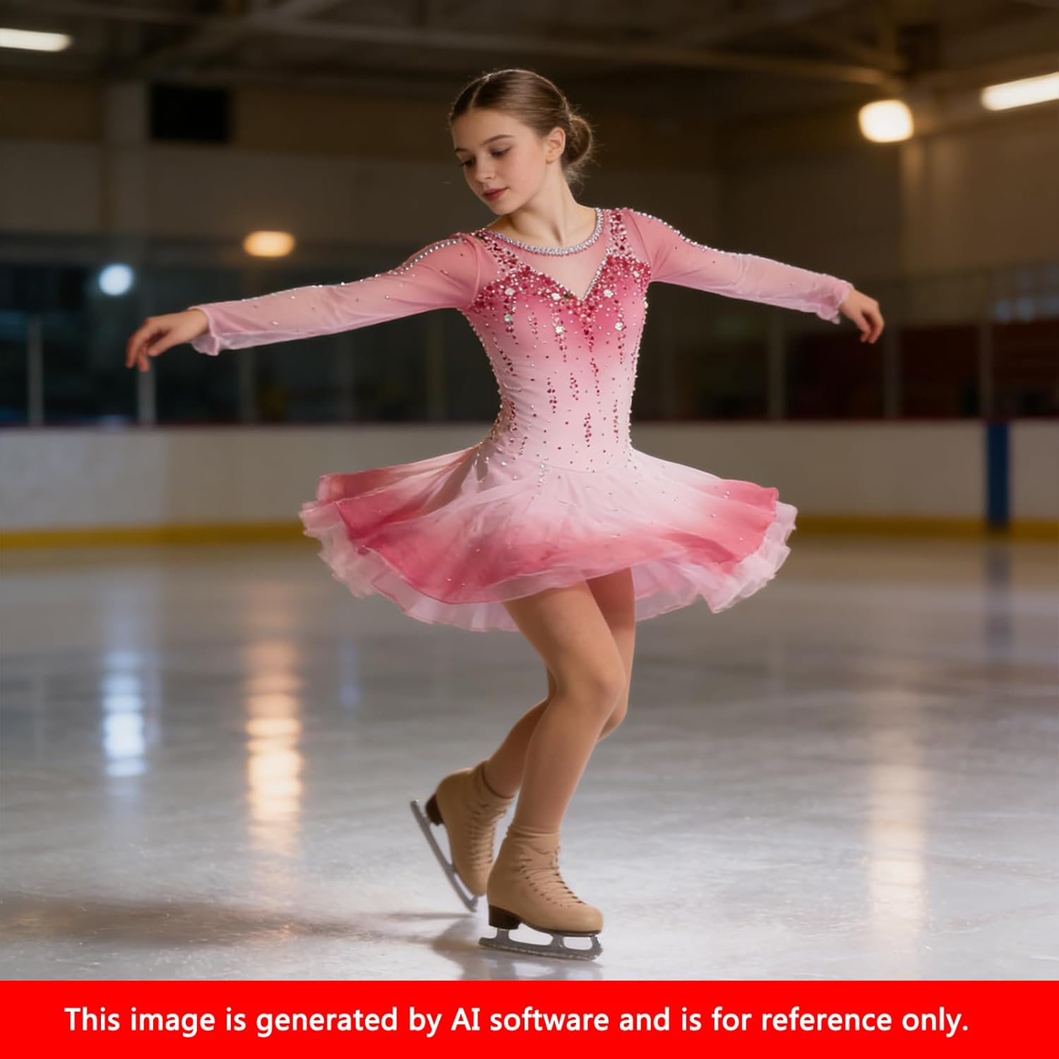 LIUHUO Elegant Blue Figure Skating Dress for Girls and Women - Competition Ice Dance Dress - Skating Clothes