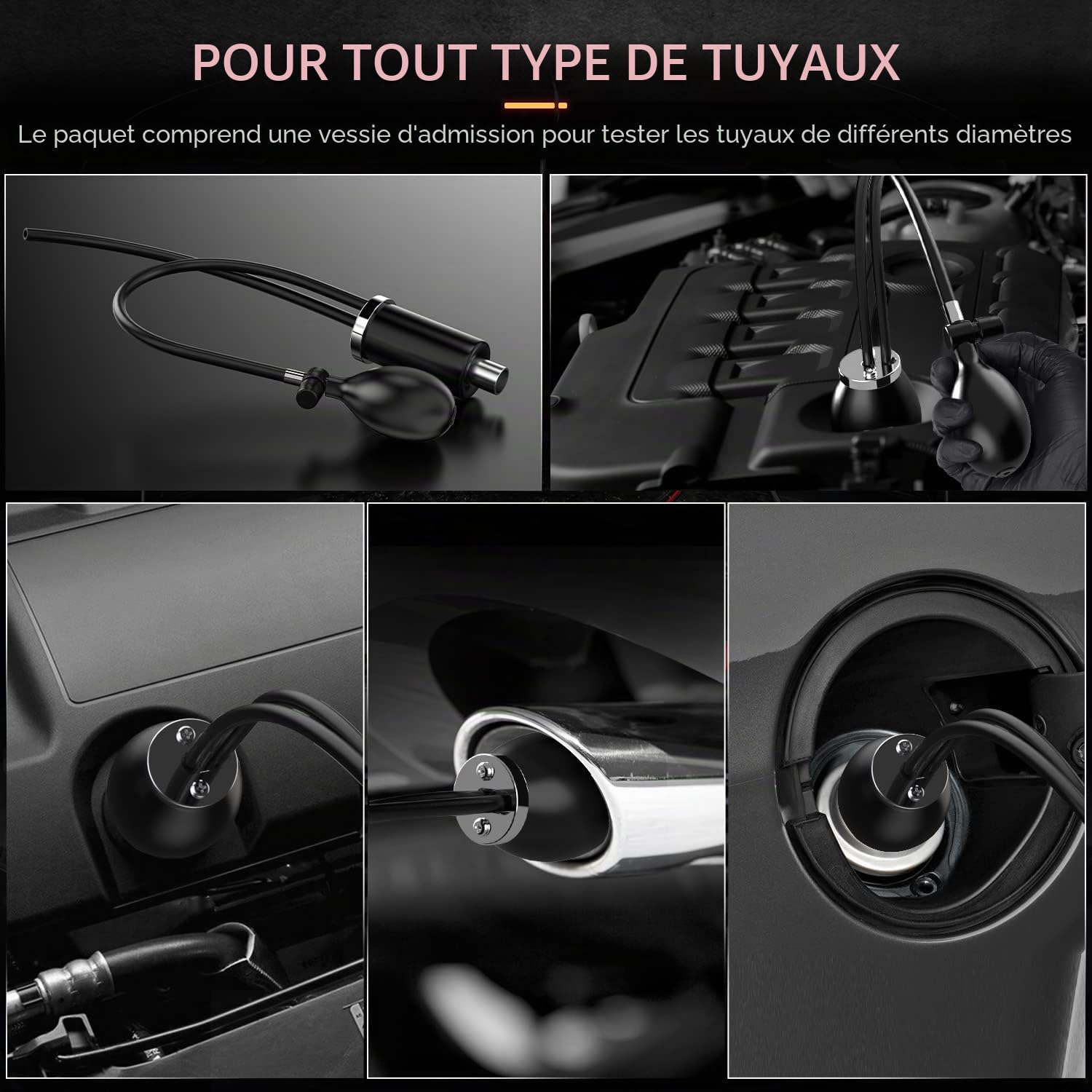 ANCEL S200 Machine Fumée EVAP, Détecteur Test Fuite De Système Carburant Voiture 12V avec Manomètre, Testeur de Fuite sous Vide Automobile avec 2 Modes pour Tous Les Véhicules Moto Camion VTT Bateau