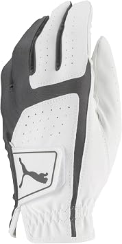PUMA Golf Mens Flexlite Golf Glove Bright White-Quiet Shade, Large, Left Hand