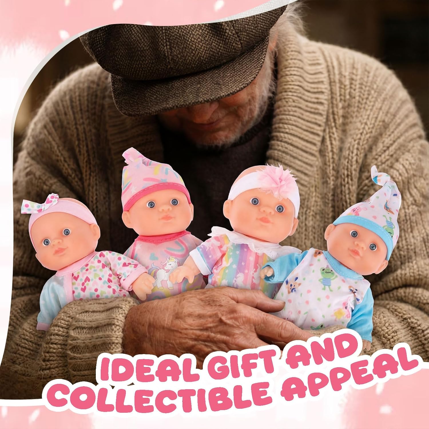 Halloscume 4 Pcs 8 Inch Mini Baby Mini Reborn Doll Vinyl Full Body Cute Dolls Baby with Weighted Cloth Reborn Gift Set for Kids, Gifts for Christmas Kids(Chubby Dolls Unicorn)