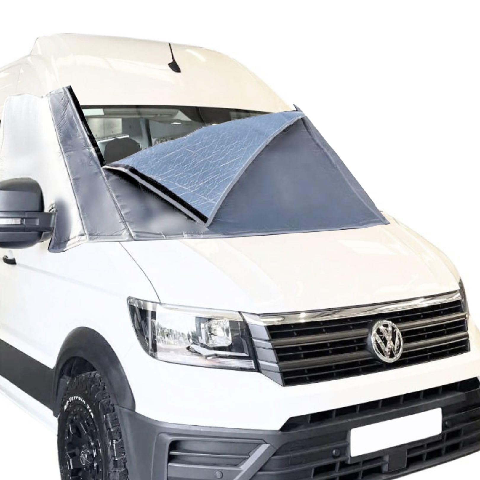 Marvix Externe Thermomatte Wohnmobil Silber Abdeckung Luxus Frontscheiben-Isolierung Verdunkelungsblende für VW Crafter/Grand California & Man TGE ab 2018