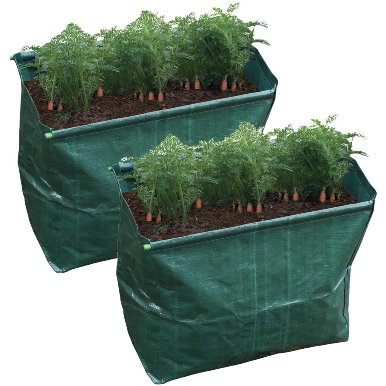mysmartbuy.com Set of 2 Carrot Planter Grow Bags - Indoor Home or Outdoor Garden Extra Deep Planting Bag with Drainage Hole, Grow Your Own Carrots, Vegetables, Herbs - H40 x W45 x D27cm, 49L Capacity