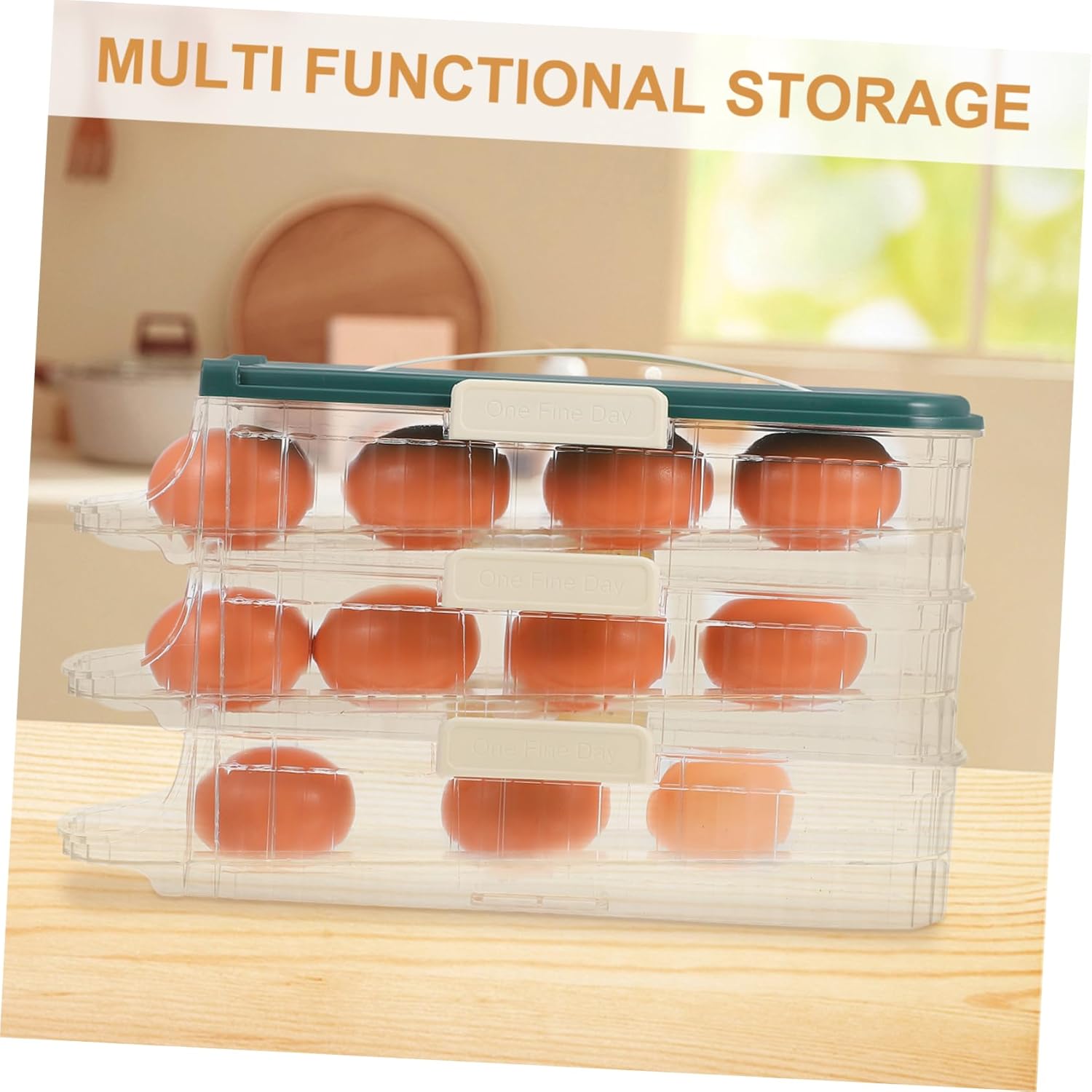 Cabilock Egg Storage Containers Fridge Automatic Rolling Egg Rack Capacity for Refrigerator Long-lasting Durability