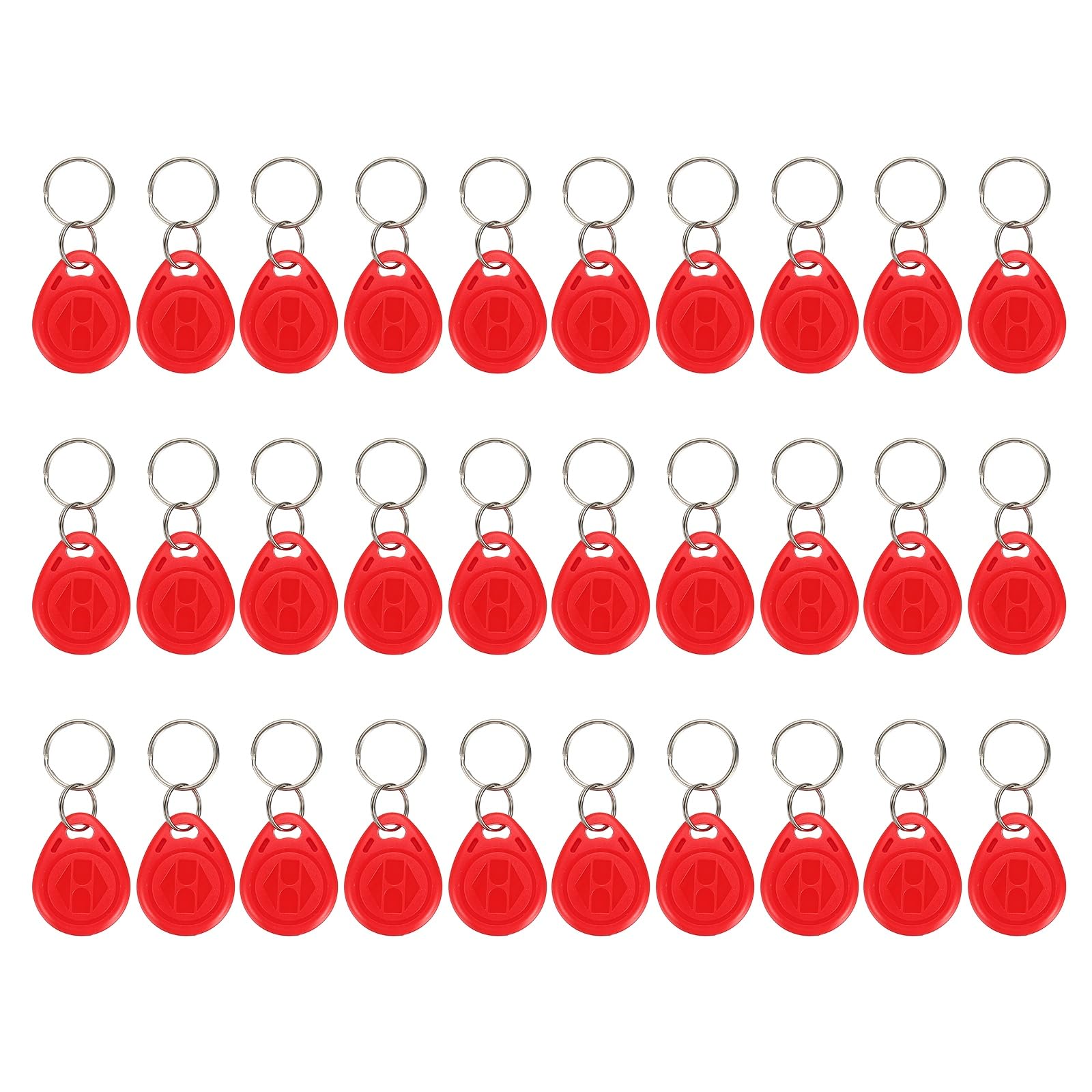PATIKIL 125kHz T5577 RFID Key Fob Tag, (Red) (30pcs), Writable Rewritable Smart Key Fobs Tags Blank Clone IC Card Key Classic 1K, Suit for - Entry Access Control Systems