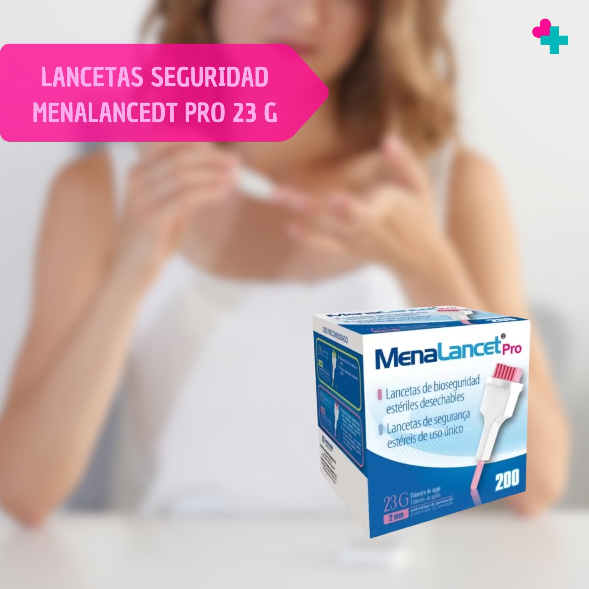 200 Unidades Lancetas Estériles Desechables PRO 23G, Lancetas para Glucosa y Diabetes Estériles