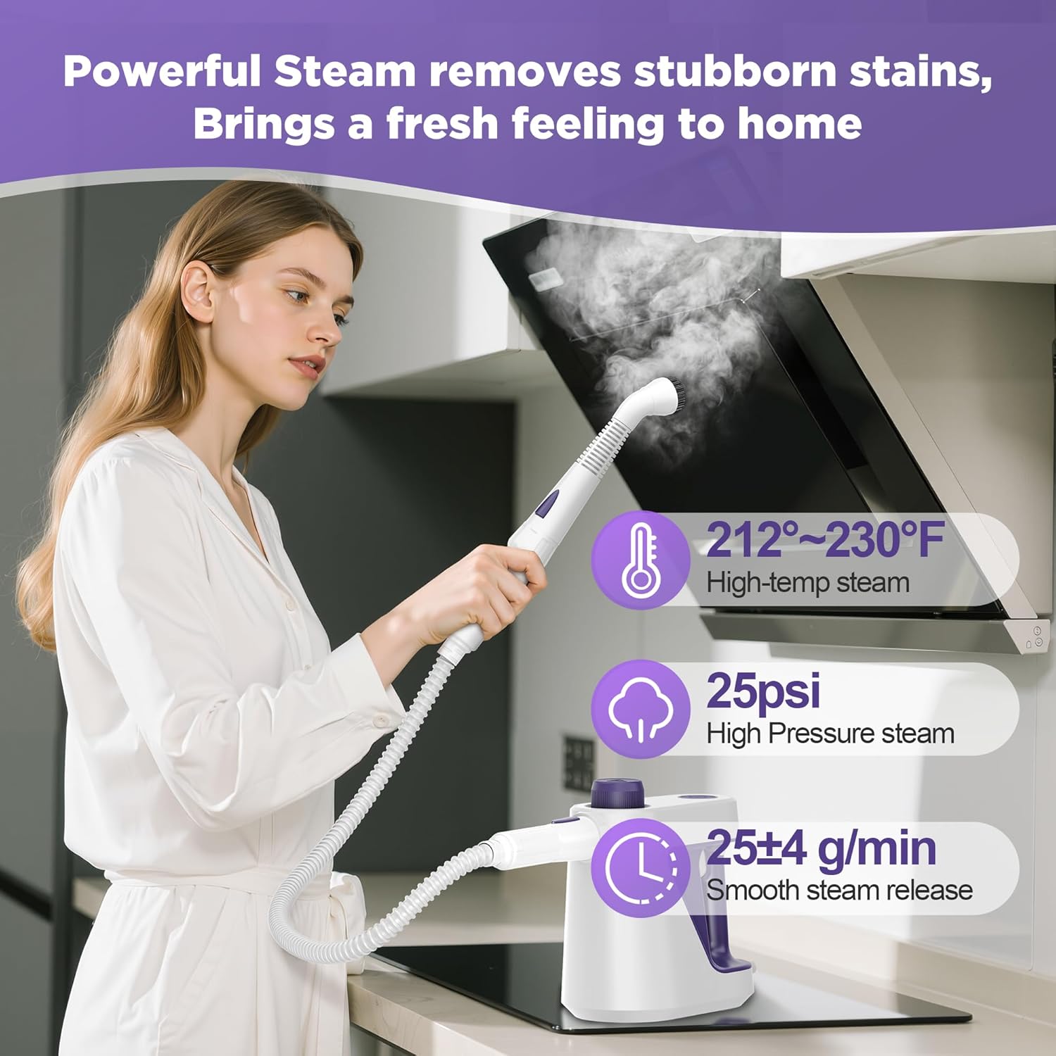 Steam Cleaner Handheld,Portable Detail Steamer for Car with 13-piece Kit,230°F Steaming for Bathroom,Grout,Tile&Shower,Mini Cleaner Running the Boiler at 25 psi,Safety Valve Splash-Free