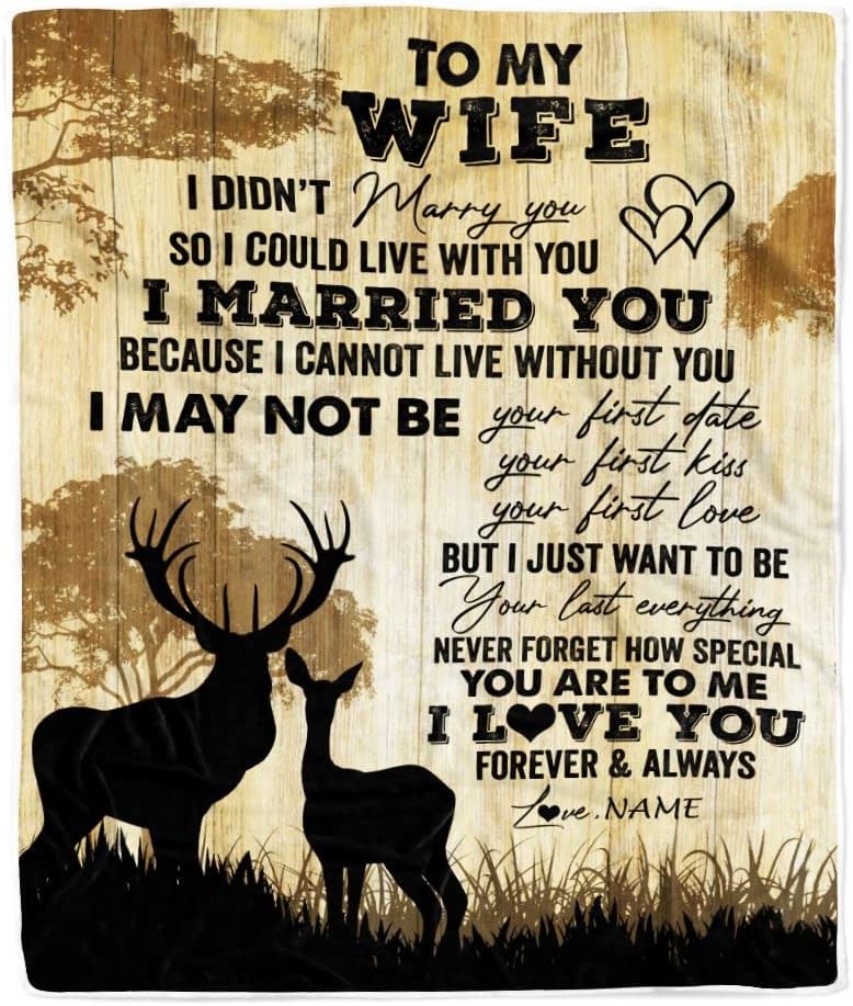 Personalized to My Wife Blanket from Husband Meeting You was Fate Wife Anniversary Wedding Valentines for Her Birthday Christmas Fleece Throw Blanket (60 x 80 in Adult Size)