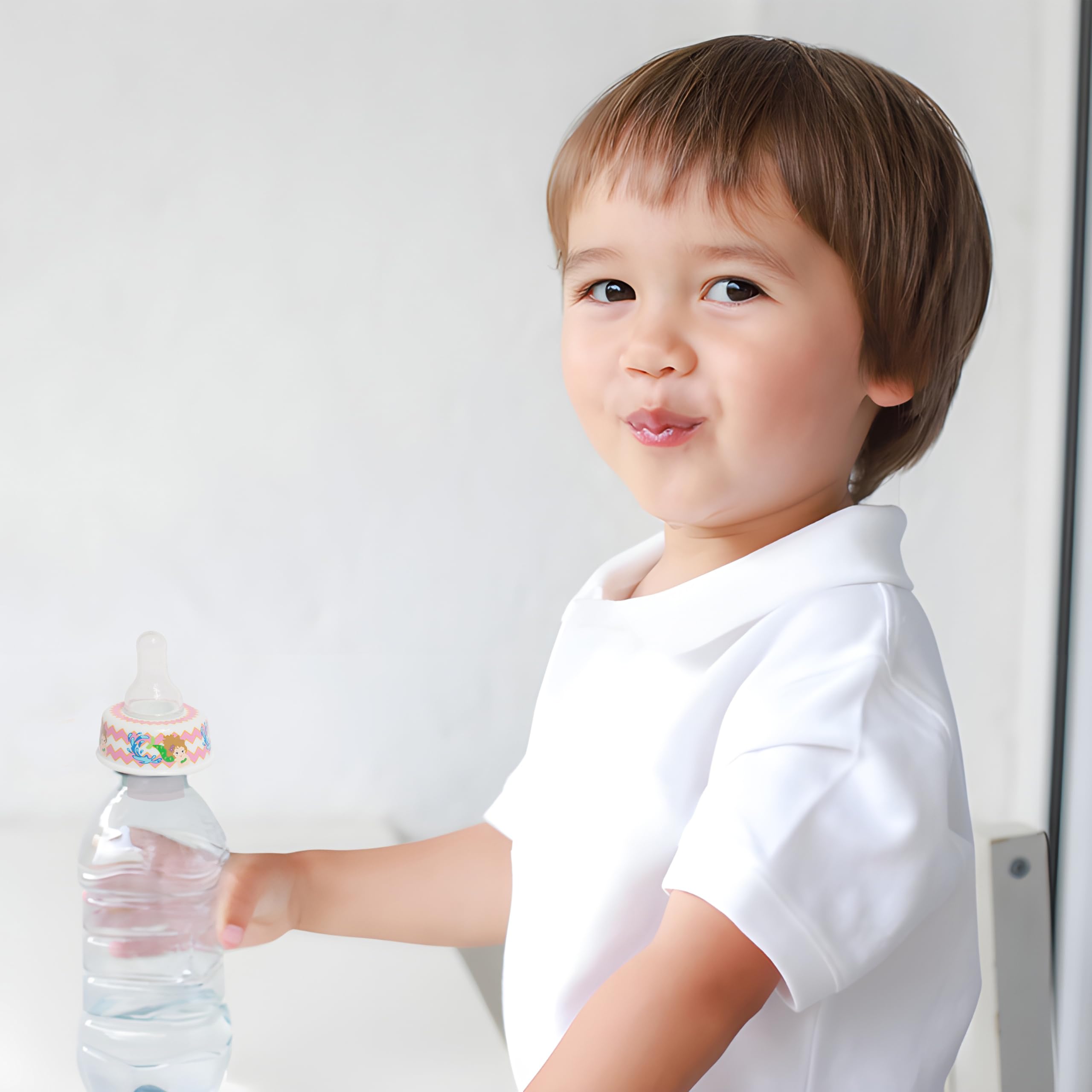 Refresh-A-Baby Universal Bottle Top Adapter, Fits Formula Juice & Water Bottles (2-Pack) (Mermaid)