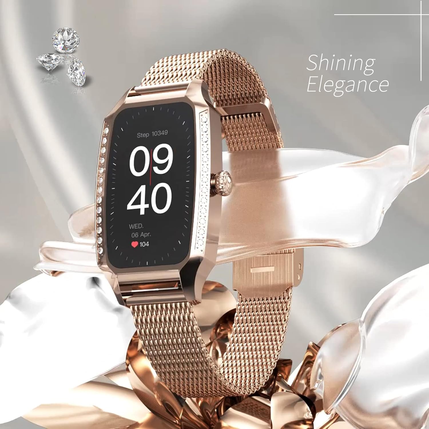 Efolen Smartwatch Donna Orologio Smartwatch Crystal per Donna con Contapassi Notifiche Messaggi Monitoraggio del Sonno Smart Watch Impermeabile IP68 per Android iOS Efolen Smartwatch Donna Orologio Smartwatch Crystal per Donna con Contapassi Notifiche Messaggi Monitoraggio del Sonno Smart Watch Impermeabile IP68 per Android iOS