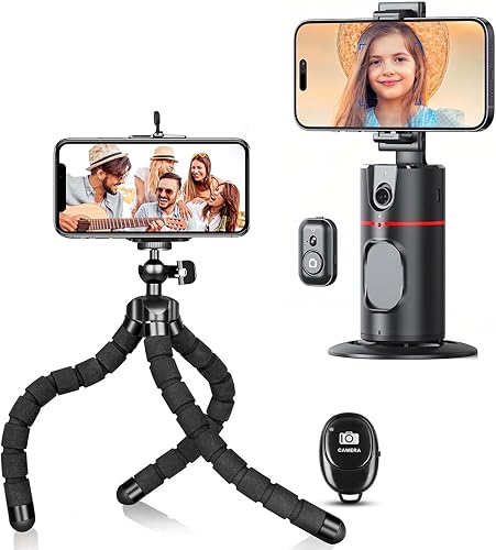 Trípode flexible y trípode ajustable portátil con control remoto inalámbrico Smart Tracking Phone Stand Trípode móvil