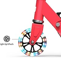 Vista 19 de Jetson Jupiter Kids 2-Wheel Light-Up Kick Scooter, LED Lights on Handlebar, Stem, Wheels & Deck, Adjustable Handlebar, Rear Brake, Easy-Folding