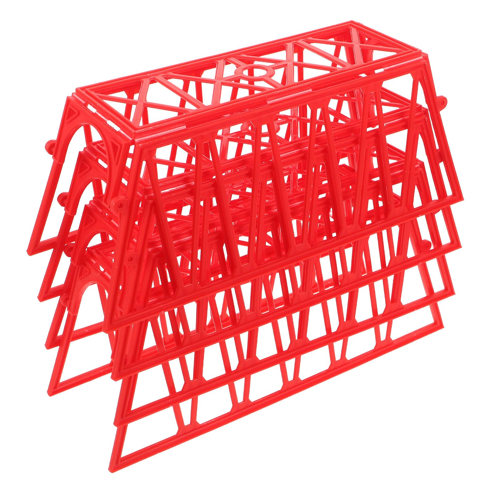 4pcs Mini Bridge Support for Train Track Accessories Red Plastic