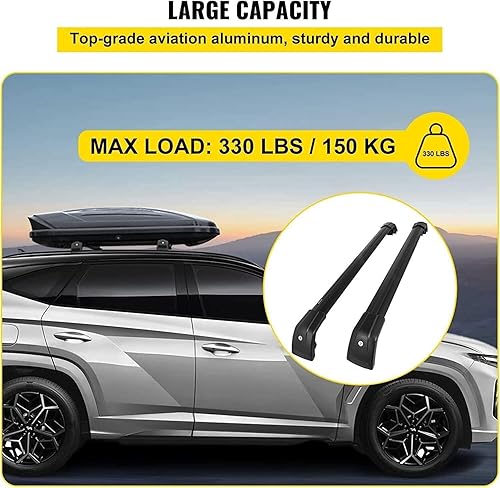 Miniatura 6 de Barra transversal negra con cerradura para portaequipajes Volvo XC40 2018-2023