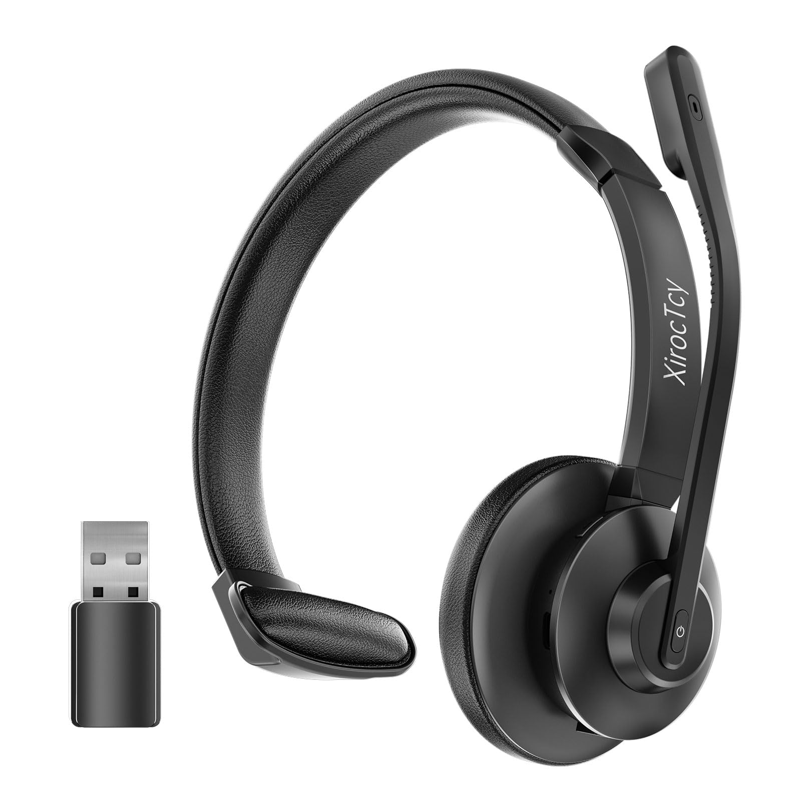 Wireless Headset with Mic for Work, Bluetooth Headset, Mic Clear Calls, Wireless Headphones with AI Noise Cancelling Microphone (Bluetooth 5.3 & Mic Mute), USB Dongle, for PC/Zoom/Office-image-26