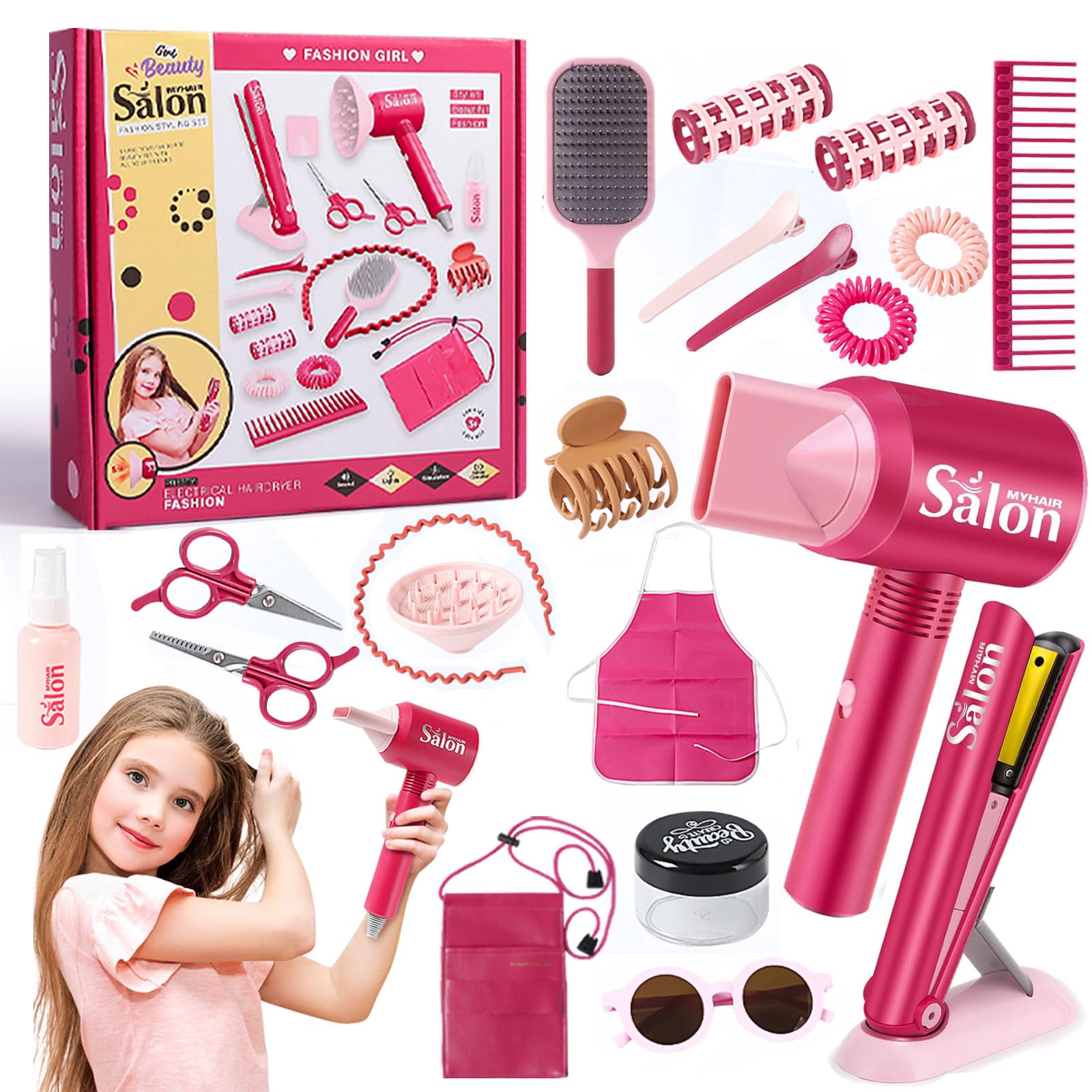 Amazon.com: Anizoowu 21Pcs Girls Hair Salon Toys, Beauty Salon Set