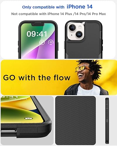 Miniatura 7 de AICase Funda magnética para iPhone 14, soporte magnético para automóvil, resistente de 2 capas, duradero, protección de grado militar, a prueba de