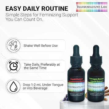 MTF E-Booster & T-Blocker Liquid Extracts Transitioning Transgender Kit ~ Twin Pack