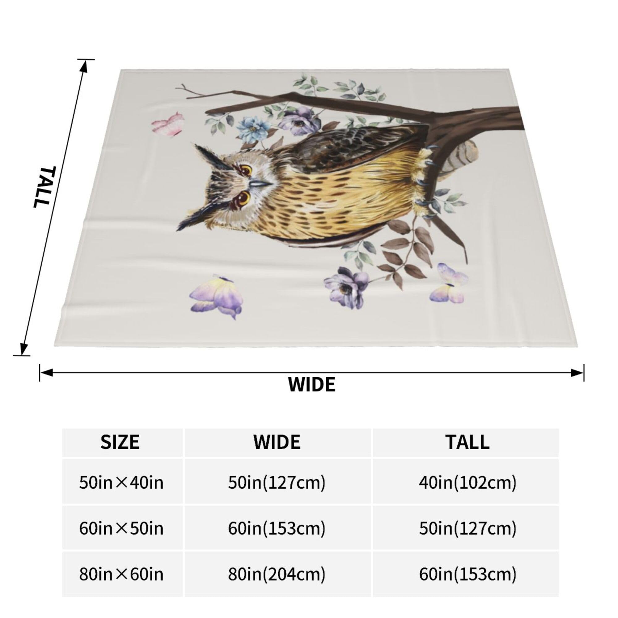 Gaakvrr Owl Blanket, Soft Warm Fuzzy Fleece Plush Blanket Smooth Cozy Flannel Throw Blanket - Image 4