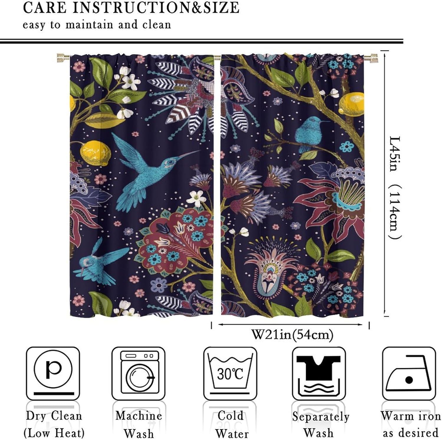 Vorhänge Schlafzimmer 3D Bunte Retro-Blumen 280X250 cm (B + H) Vorhang Gardinen Blickdicht Mit Ösen Thermovorhang Lichtdicht Für Wohnzimmer Schlafzimmer Kinderzimmer/Uv-Schutz-578685725