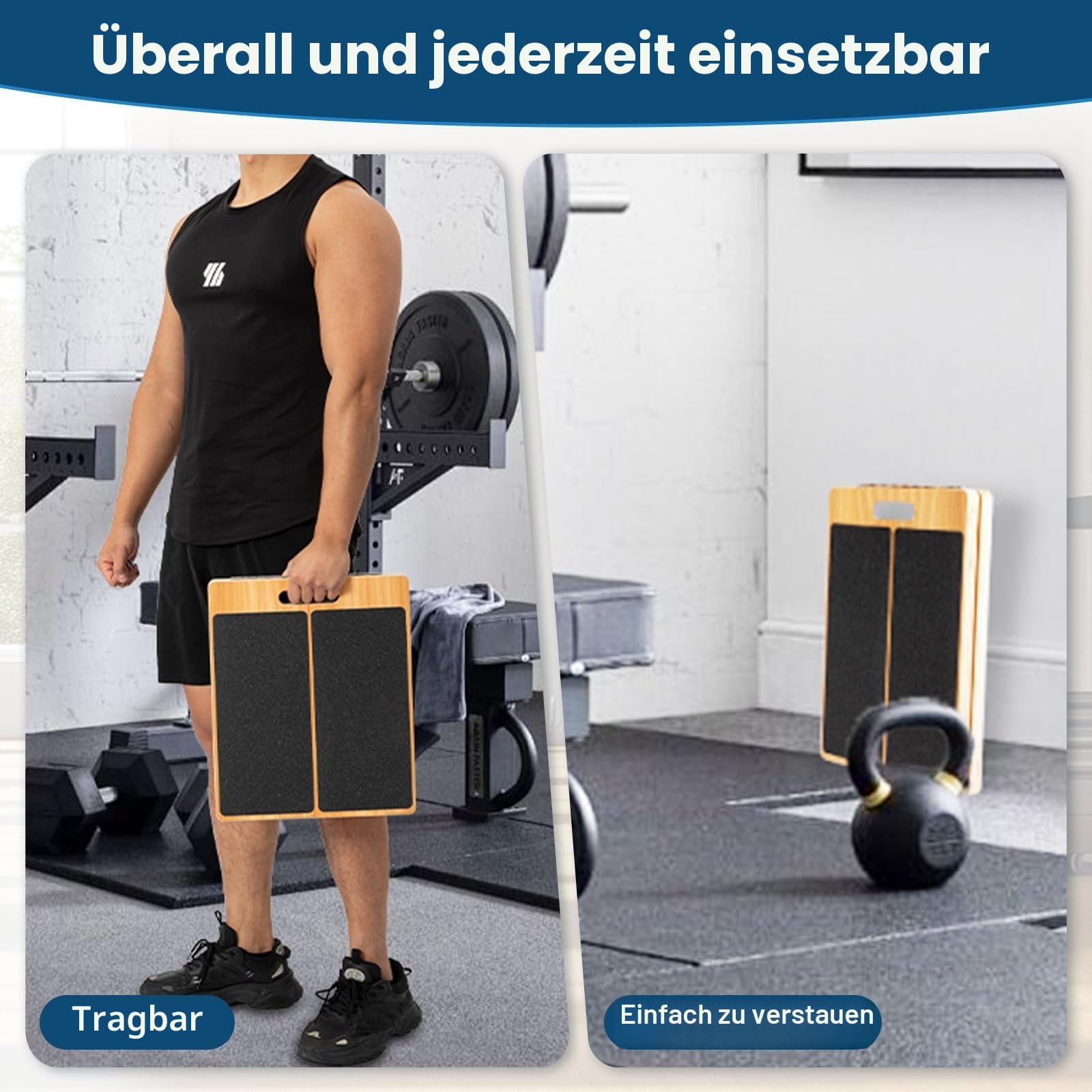 Tragbares Schrägbrett aus Holz von StrongTek für Dehnung und Rehabilitation – 5 Winkel einstellbar, rutschfest, 158 kg Tragkraft, langlebig, ideal für Übungen, Therapie und Flexibilitätstraining