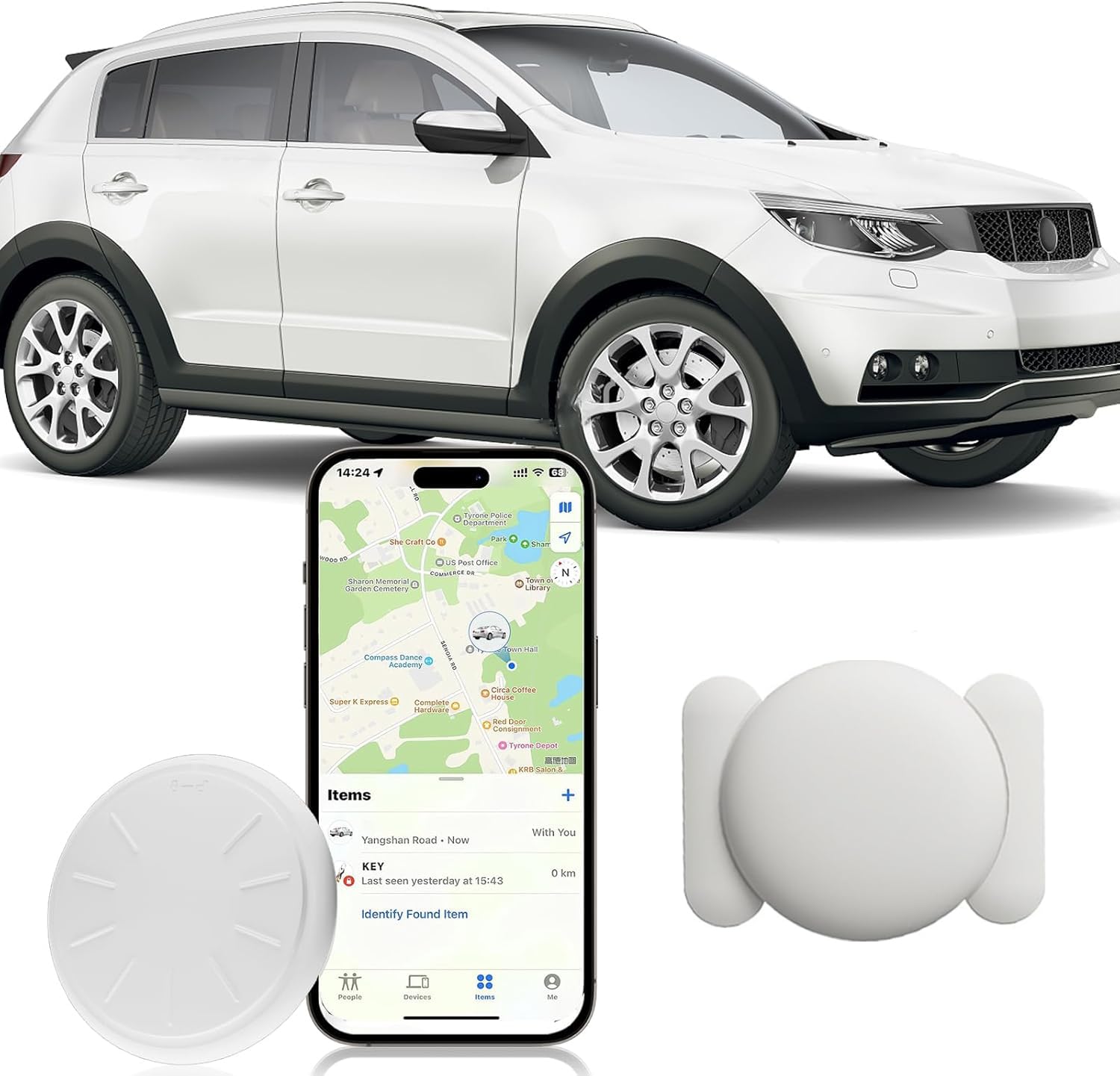 GPS Tracking Device for Cars, 1PCS Real Time GPS Tracker Device for Vehicles Work with Find My (iOS Only), Car Tracker Device Hidden with Magnetic Waterproof Case, White-picture-22