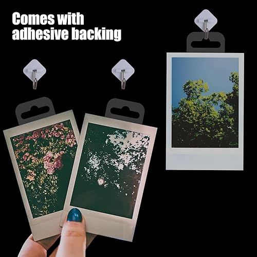 Miniatura 5 de Paquete de 100 pestañas adhesivas transparentes para colgar, etiquetas resistentes para colgar, etiquetas adhesivas, etiquetas colgantes