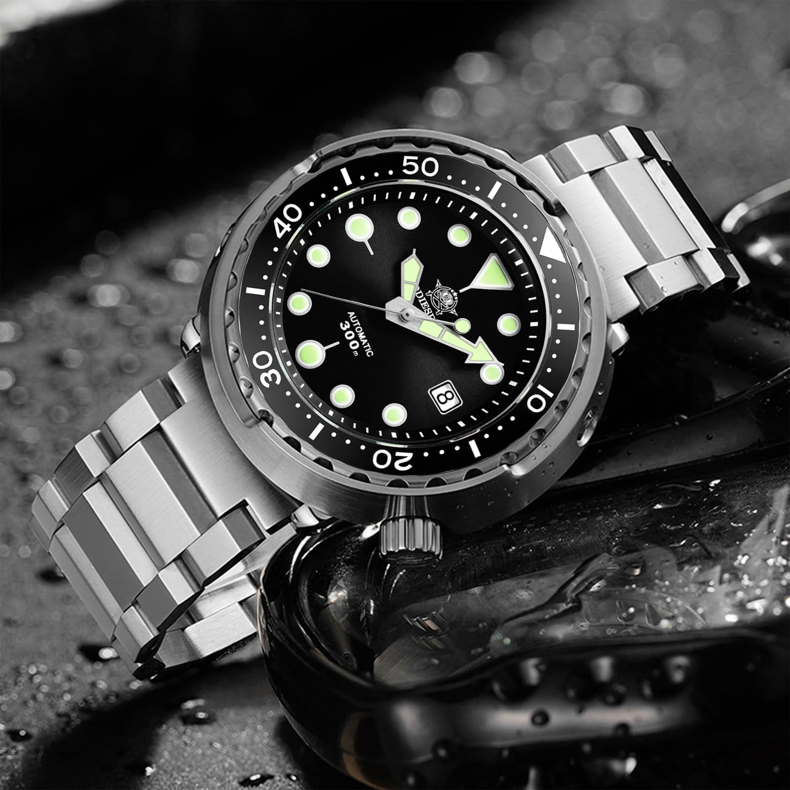 ADDIESDIVE Herren Automatik Automatikuhr Elegant Lässig Mechanisch Armbanduhren Mit Saphirglas Edelstahlarmband/taucheruhr Herren