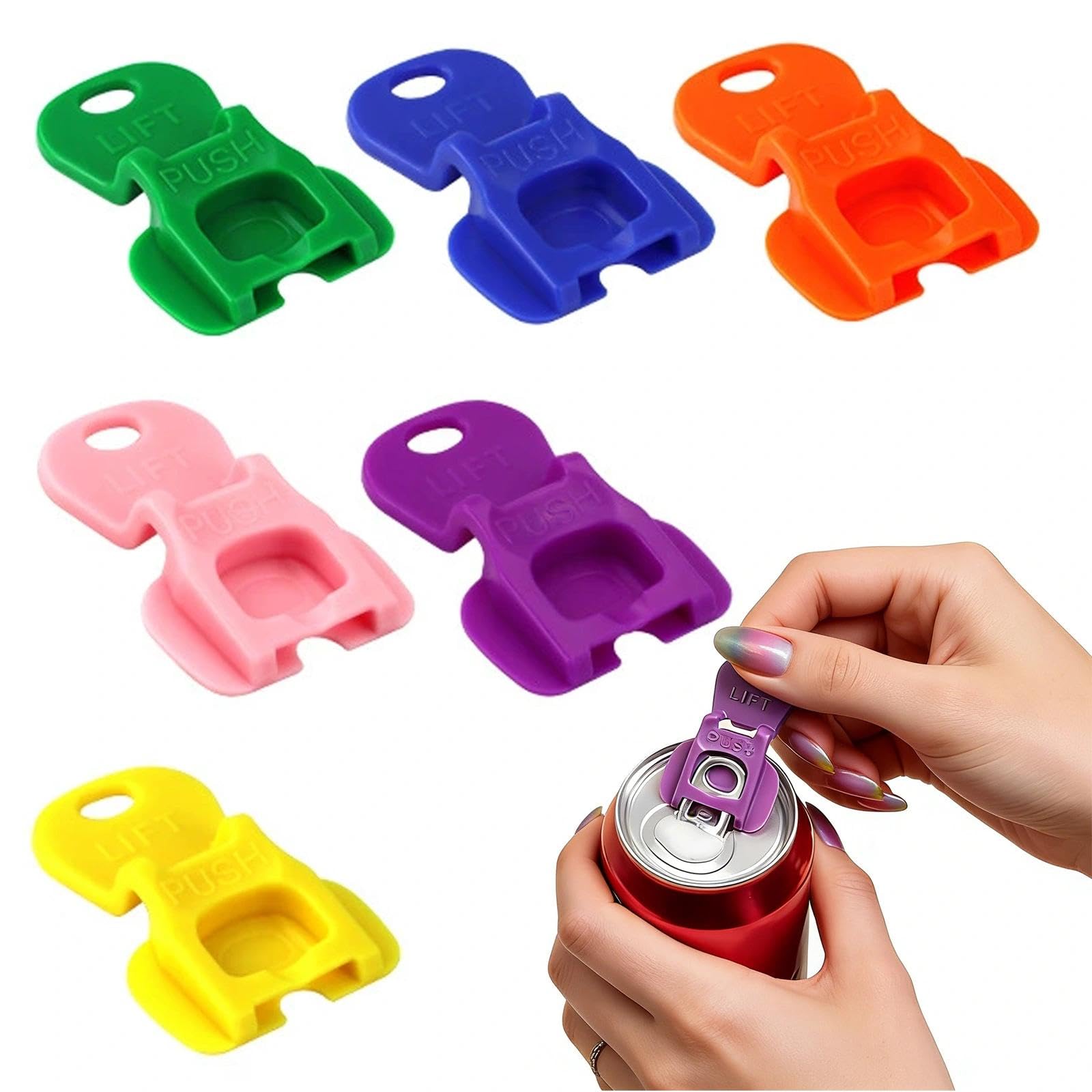 6 Pcs Beverage Barricade, Pop Can Opener, for Coke Beer Plastic Leakproof Pop Can Opener Beverage Barricade