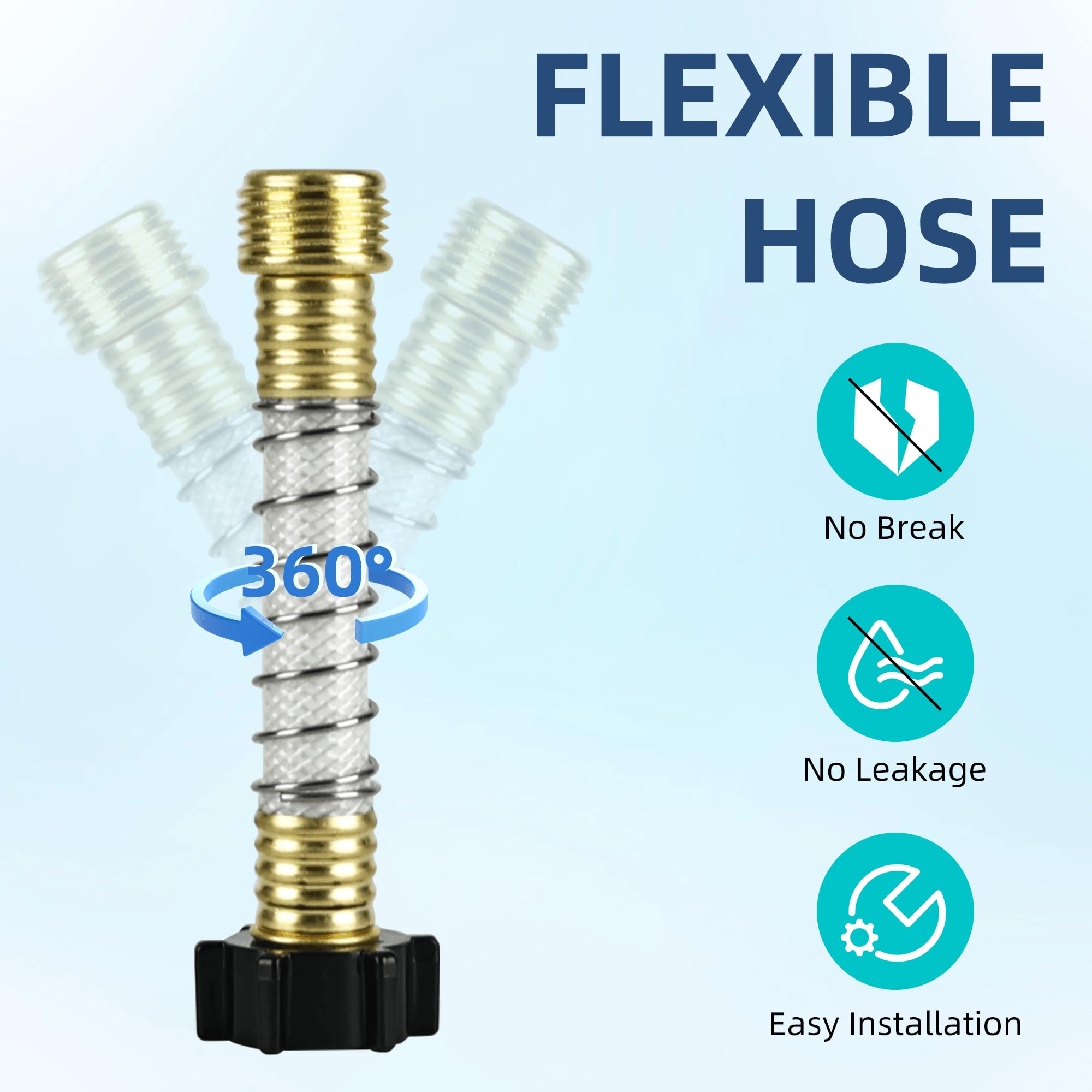 SETFEEL Filtro de agua para caravana con protector de manguera flexible, 3 paquetes de filtros de agua en línea para camping, marina, manguera de jardín, barcos, autocaravanas