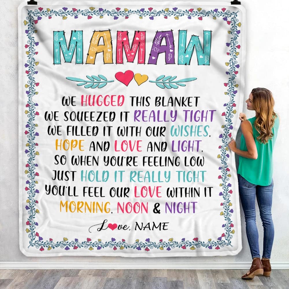 Amazon.com: CenturyTee Personalized Mamaw Blanket from Grandkids