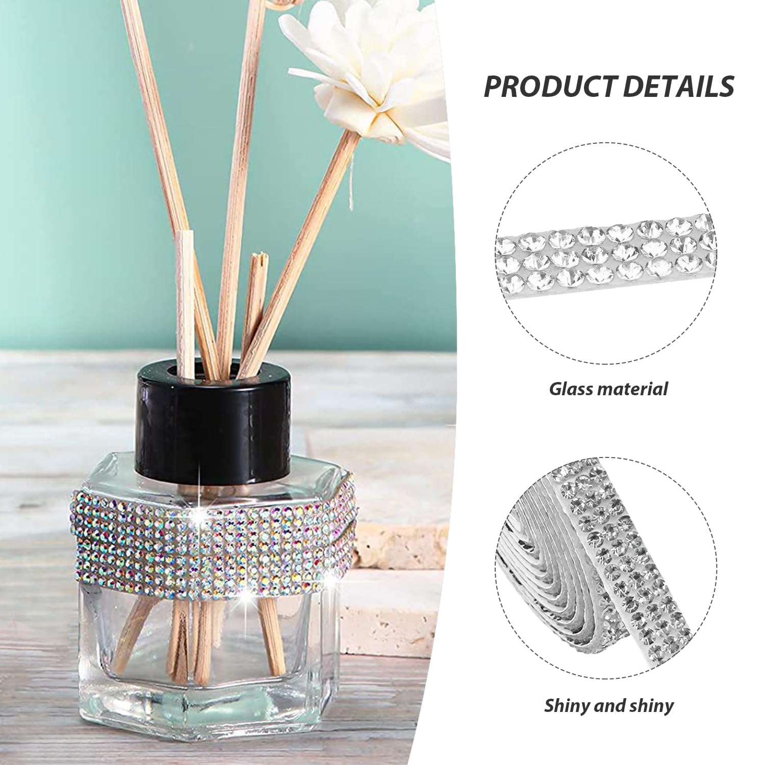 10 Rouleaux Ruban Strass Autocollant - 0.9cm De Large, Couleurs Assorties, Décoration DIY Facile