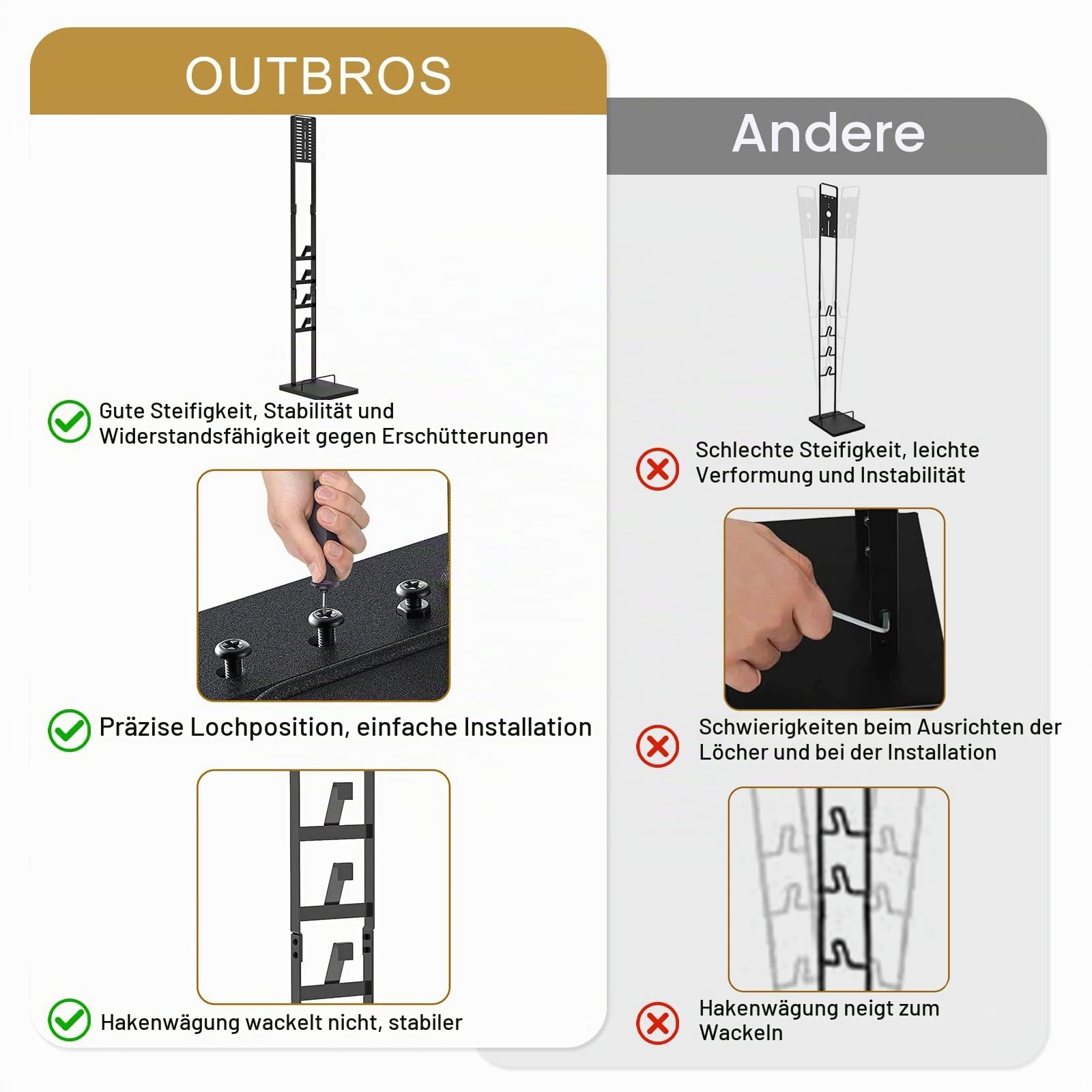 OUTBROS Staubsauger Ständer, Kompatibel für Dyson, Schwarz
