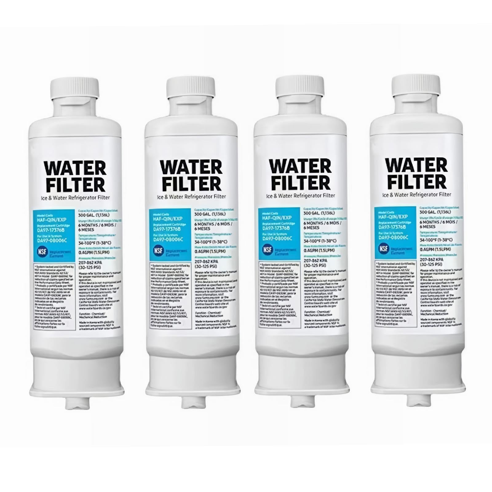 4 Pezzi Filtro Acqua Frigorifero Cartuccia Depuratore Sostituzione Compatta Compatibile Da97 17376b con Carbone Attivo Antiperdita Adatto a Uso