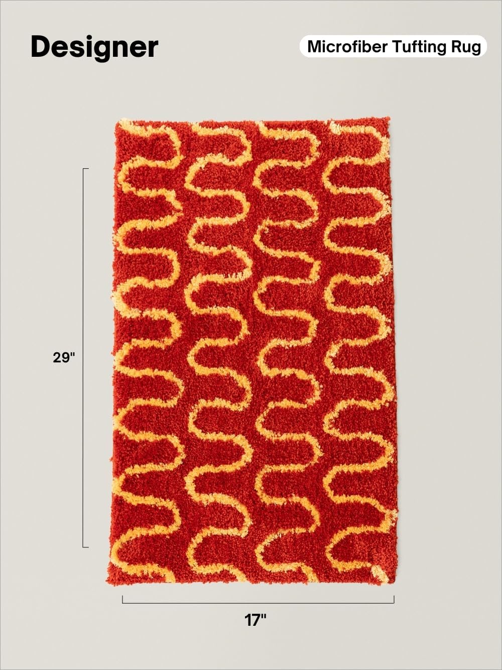 WENSHUO Flowing Flame Area Rug,Microfiber Absorbent Non-Slip Throw Rug,TPR Non-Slip Bottom, （29.53" L × 17.72" W）