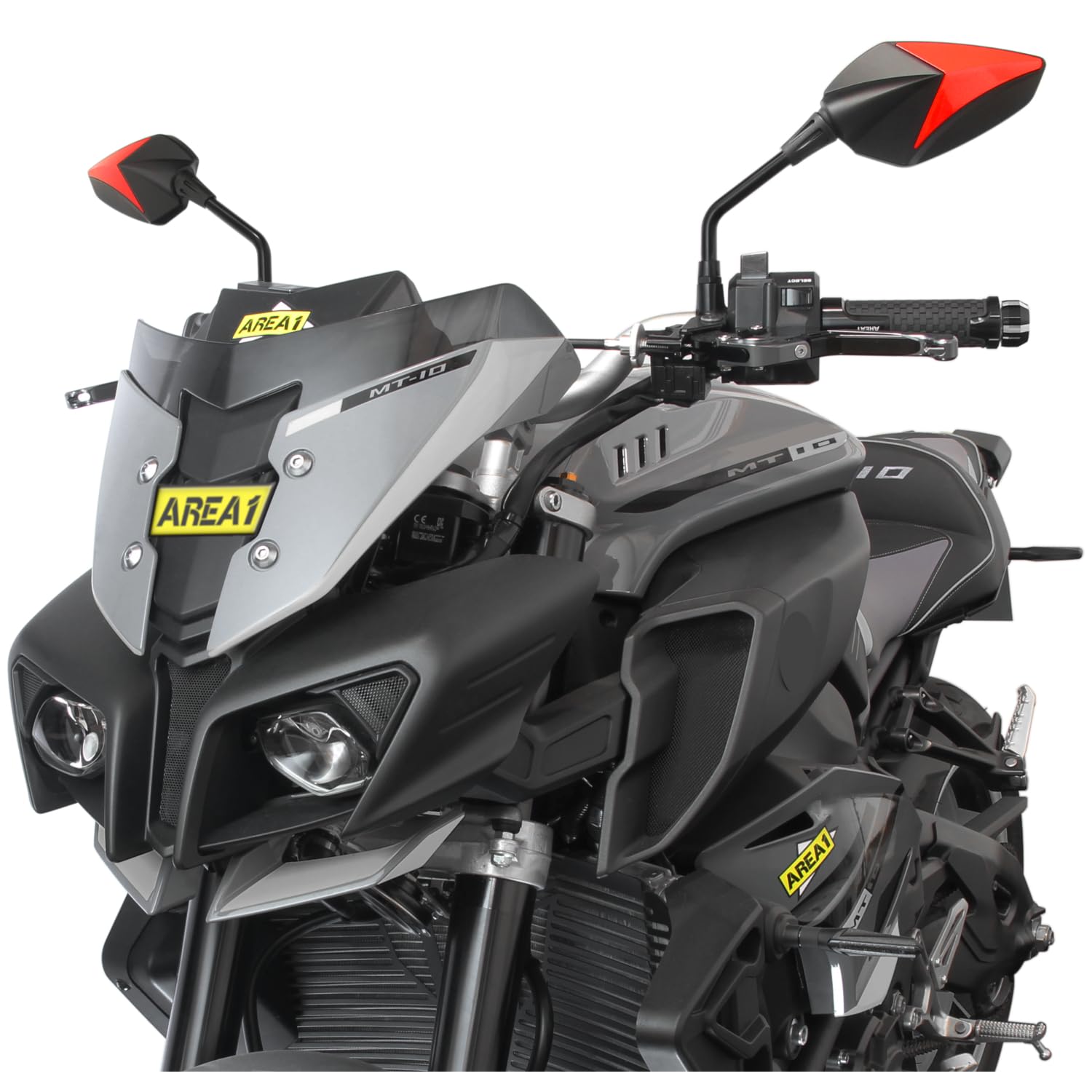 Area1 Set di specchietti per moto/Marchio di Omologazione E / 2xM10 destro, 2xM8 destro, 1xM10 sinistro, 1xM8 sinistro/adatto per Keeway Partner, Arn, Speed, Flash, Outlook, K2, Silverblade (V35)