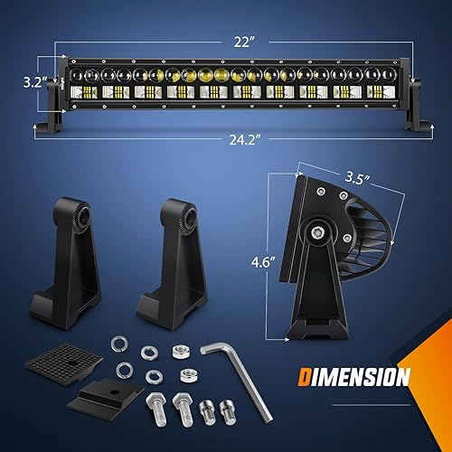 Miniatura 10 de Nilight - 70003C-A - Barra de luz LED de 22 pulgadas de 120 W luz de trabajo luces de conducción lámpara antiniebla iluminación todoterreno para SUV