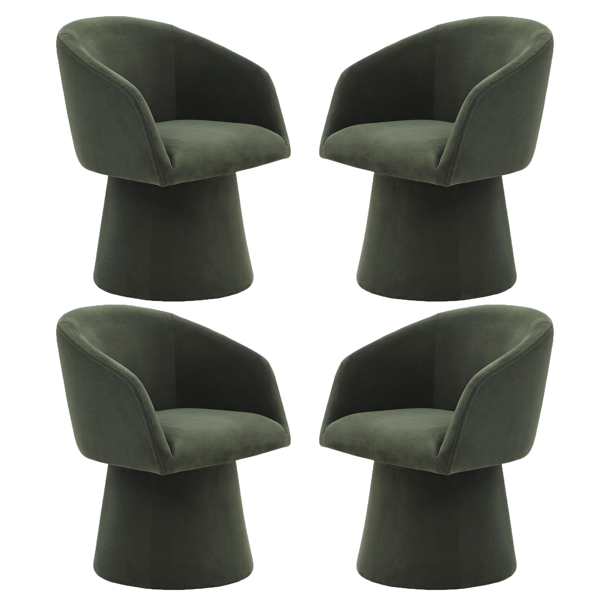 KISLOT Swivel Dining Chairs Modern Accent Armchair Side Deskchair for Diningroom Vanity Bedroom Livingroom Reading Room,Green,4 Box