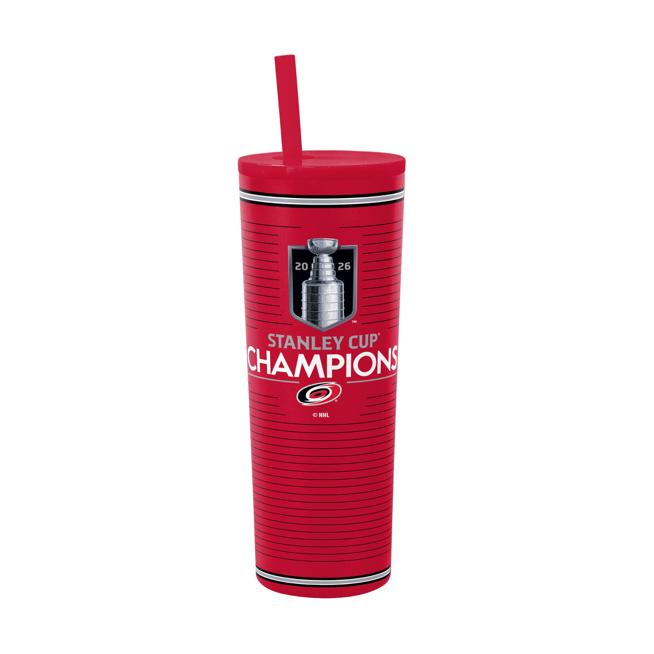 Logo Brands Team Color Nhl Stanley Cup Champions Carolina Hurricanes 30 Oz Stainless Steel Tumbler – 30 Ounces | Powder-Coated Steel |Stanley Cup Champs Design | Straw Included