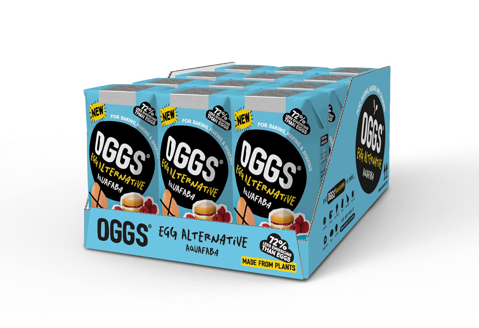 Aquafaba - Vegan Egg Alternative for Cooking, Baking & Cocktails, Fat Free, Low Cal, 200ml (4 Eggs Worth), 12 x 200ml