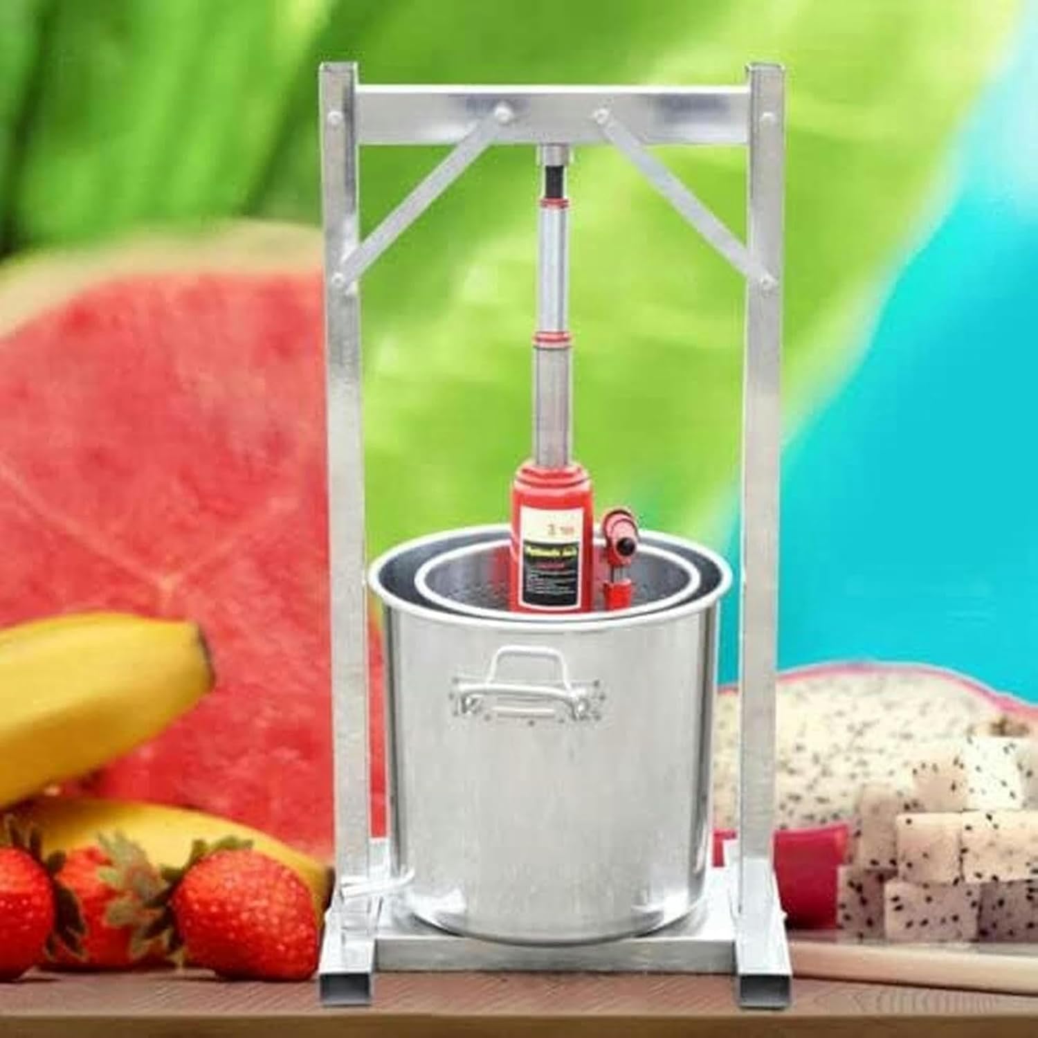 12 -Liter Fruit Wine Press, Grape Crusher, Hydraulic Cat Juice, Stainless Steel Fruits Press 304, Wine Cider, Vegetables, Fruit Crusher ~/