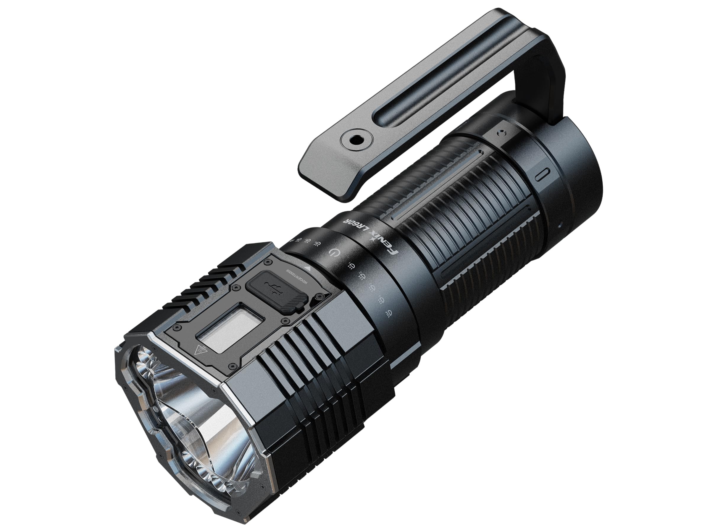 Fenix LR60R - Torcia a LED, estremamente luminosa, 21000 lumen, 1085 m, USB-C, batteria a ricarica rapida da 45 W, batteria da 4000 mAh, schermo OLED, IP68, impermeabile, per esterni, ricerca